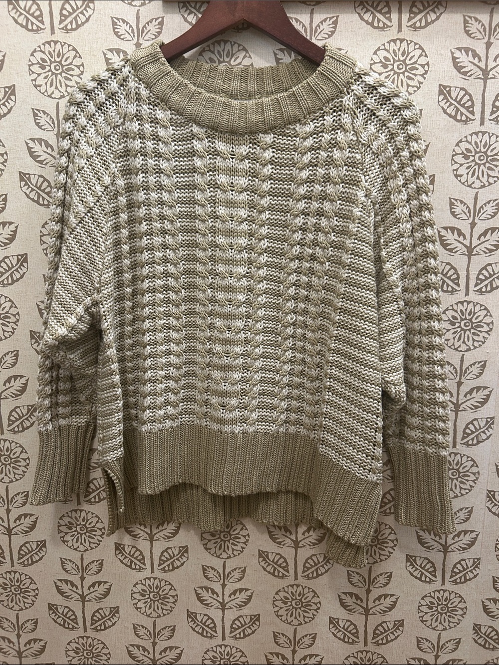 Faithful the Brand Relaxed Cable-Knit Crewneck Sweater